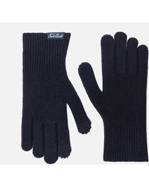 MC2 Saint Barth Brixton Ribbed Stretch Cashmere-Blend Gloves Night - Blue