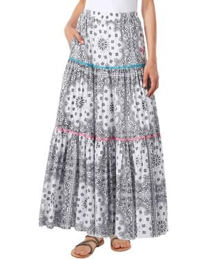 MC2 Saint Barth Cotton Long Skirt Rambla With Bandana Print - Multicolor