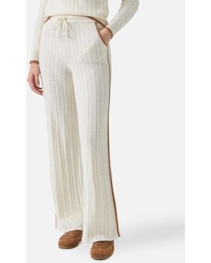 MC2 Saint Barth Dinard Cable-Knit Pants Wool With St. Barth Embroidery Pant - White