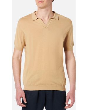 MC2 Saint Barth Sloan Knitted Buttonless Polo Shirt Knitwear - Blue
