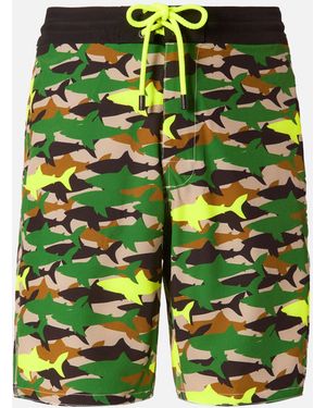 MC2 Saint Barth Comfort Surf Swim Shorts With Camouflage Print Swimshort - Green