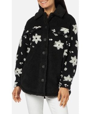 MC2 Saint Barth Sherpa Elys Jacket With Snowflake Pattern - Black