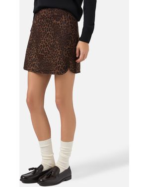 MC2 Saint Barth Eira Mini Skirt Double Fabric With Leopard Print - Black