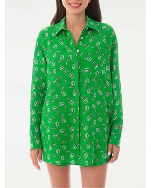 MC2 Saint Barth Paisley Linen Shirt - Green