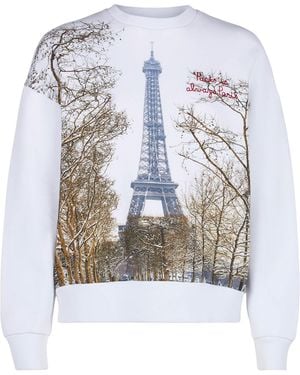 MC2 Saint Barth Stardust Sweatshirt With Paris Print And Embroidery - Blue