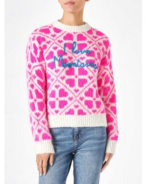 MC2 Saint Barth Danya Brushed Jumper With Lettering - Pink