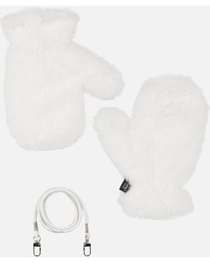 MC2 Saint Barth Furry Muffy Mittens Glove - White