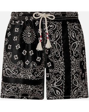 MC2 Saint Barth Mid-Length Swim-Shorts Caprese With Bandana Print __Single__ Swimshort - Black
