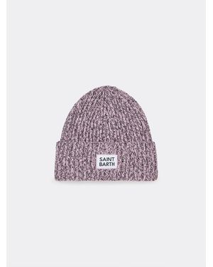 MC2 Saint Barth And Mouliné Beanie With Saint Barth Embroidery - Purple