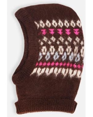 MC2 Saint Barth Fex Nordic Pattern Balaclava Hat - Red