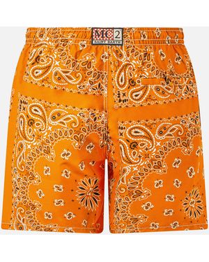 MC2 Saint Barth Swim Shorts With Bandanna Print Swimshort - Orange