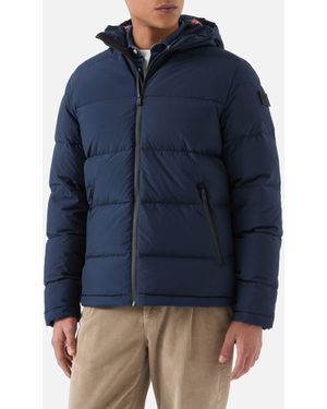 Mc2sb Hooded Down Padded Jacket Snoopy Print - Blue