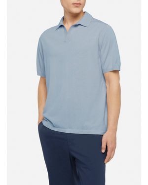 MC2 Saint Barth Sloan Light Buttonless Knitted Polo Shirt Knitwear - Blue