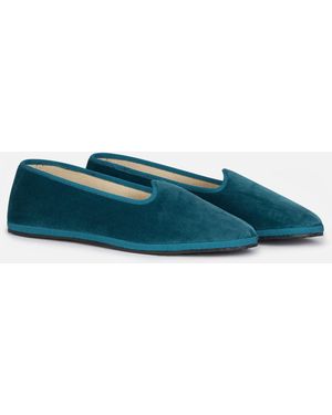 MC2 Saint Barth Mychal Velvet Friulana Slippers Special Edition - Blue