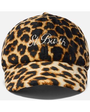 MC2 Saint Barth Baseball Cap Velvet Leopard-Print Hat - Multicolour