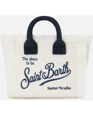 MC2 Saint Barth Terry Effect Vanity Mini Bag With Embroidered Logo - Blue