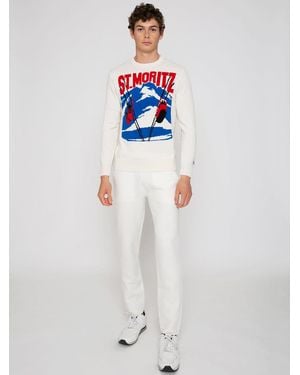 Mc2sb Track Knitted Sweatpants With Pockets Pant - White