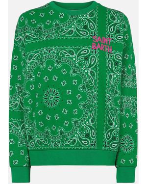 MC2 Saint Barth Stardust Cotton Sweatshirt With Bandana Print - Green
