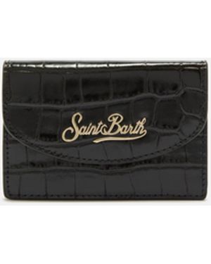 MC2 Saint Barth Card Holder Crocodile-Print Leather Small Accessories - White