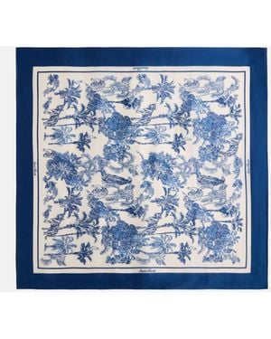 MC2 Saint Barth Kitana Pure Silk Foulard With Toile De Jouy Print - Blue