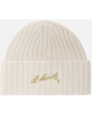 MC2 Saint Barth Wengen Beanie Cashmere With St. Moritz Embroidery Hat - White