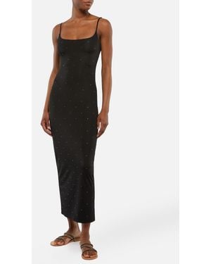 MC2 Saint Barth Evy Long Fitted Slip Dress - Black