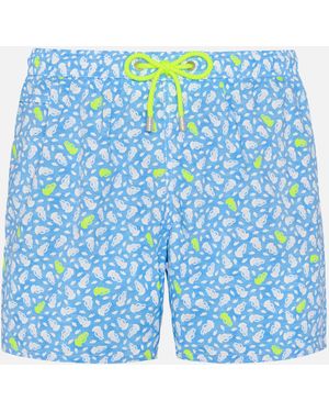 MC2 Saint Barth Comfort Light Swim Shorts With Jelly Fish Print Swimshort - Blue