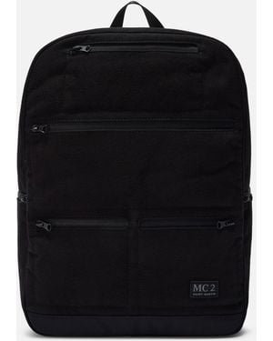 MC2 Saint Barth Wallin Felt Backpack Wool Blend With Leather Details - Black