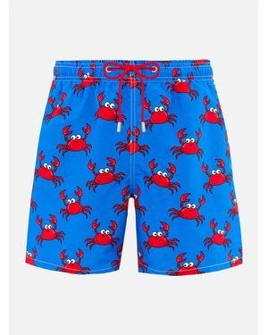 MC2 Saint Barth Mid-Length Gustavia Swim-Shorts With Crab Print Swimshort - Blue