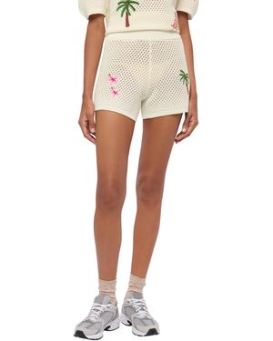MC2 Saint Barth Yvette Embroidered Knit Shorts Pant - White
