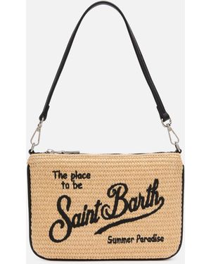 MC2 Saint Barth Parisienne Straw Mini Pouch Bag Pochette - Metallic