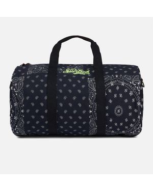 MC2 Saint Barth Travel Duffel Denim Bag Jetleg Round Bandana Print - Blue