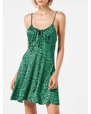 MC2 Saint Barth Leopard Print Short Dress - Green