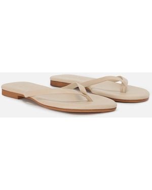 MC2 Saint Barth Essentials Real Leather Flip Flops Powder Shoe - White