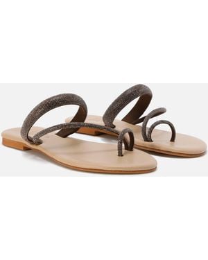 MC2 Saint Barth Cora Ring Sandal With Rhinestones - White