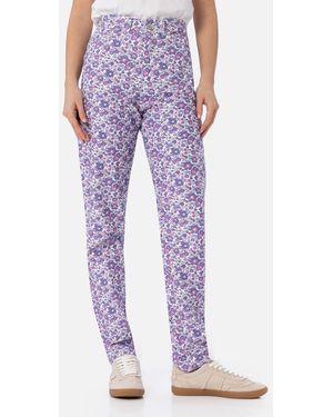 MC2 Saint Barth Belleville Betsy Floral Print Denim Jeans Special Edition - Purple