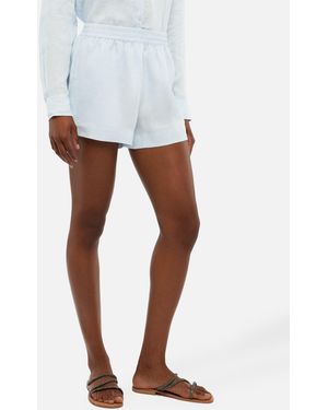 MC2 Saint Barth Meave Light Linen Pull Up Shorts Pant - White