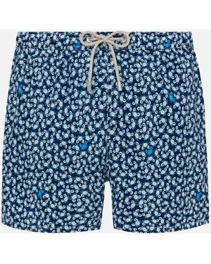 MC2 Saint Barth Comfort Light Swim Shorts With Crabs Print Swimshort - Blue
