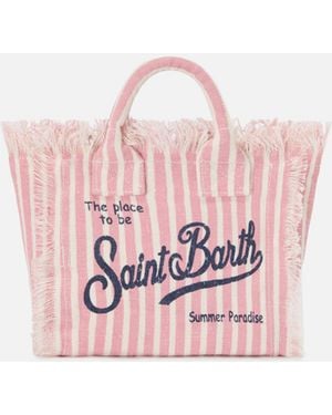 MC2 Saint Barth Linen Vanity Bag With Fine And Stripes __Single__ - Pink