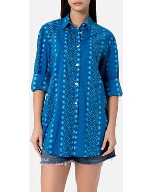 MC2 Saint Barth Brigitte Floral Cotton Shirt - Blue