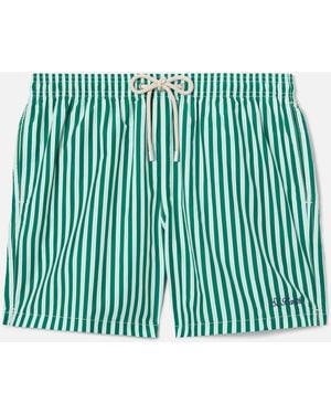 MC2 Saint Barth Striped Lighting Swim Shorts With St. Barth Embroidery __Single__ Swimshort - Green