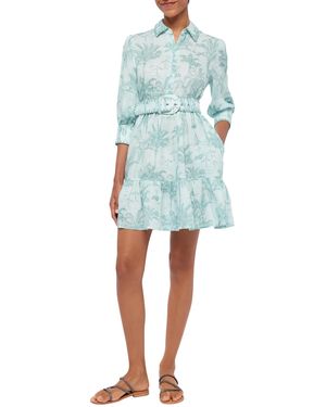 MC2 Saint Barth Daisi Toile De Jouy Linen Dress - Blue