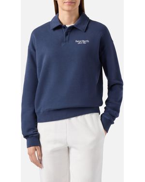 MC2 Saint Barth Berenice Sweatshirt With Saint Barth Sport Club Embroidery Polo Shirt - Blue
