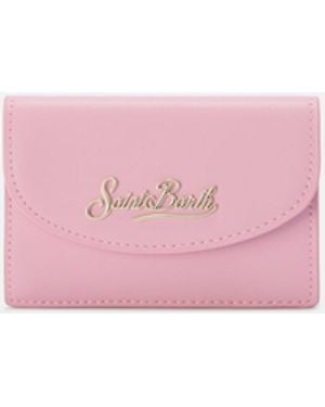 MC2 Saint Barth Light Smooth Leather Card Holder With Metal Logo Small Accessories - Pink