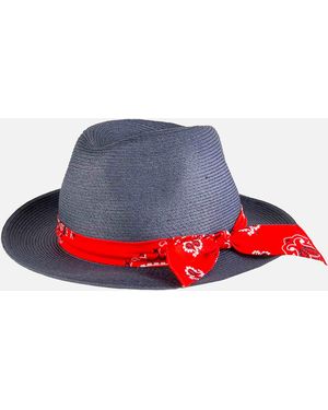 MC2 Saint Barth Jeans Paper Hat With Bandanna Print Bandeau - Red