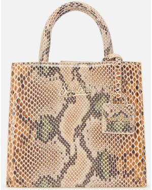 MC2 Saint Barth Shop Bag Mini Python-Print Leather - Natural
