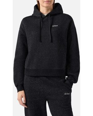 MC2 Saint Barth Mindy Hoodie Cotton–Lurex Blend Sweatshirt - Black