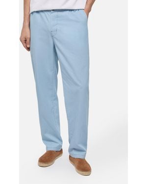 MC2 Saint Barth Calais Denim Chambray Trousers With Drawstring - Blue