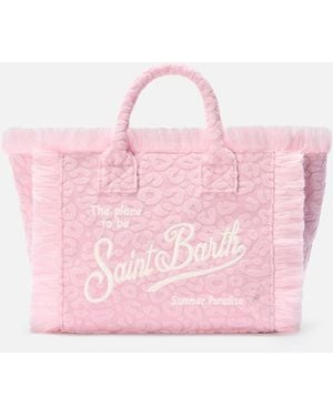 MC2 Saint Barth Terry Effect Colette Bag With Raised Leopard Pattern - Pink