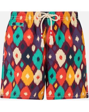 MC2 Saint Barth Mid-Length Ikat Swim-Shorts Caprese Swimshort - Red